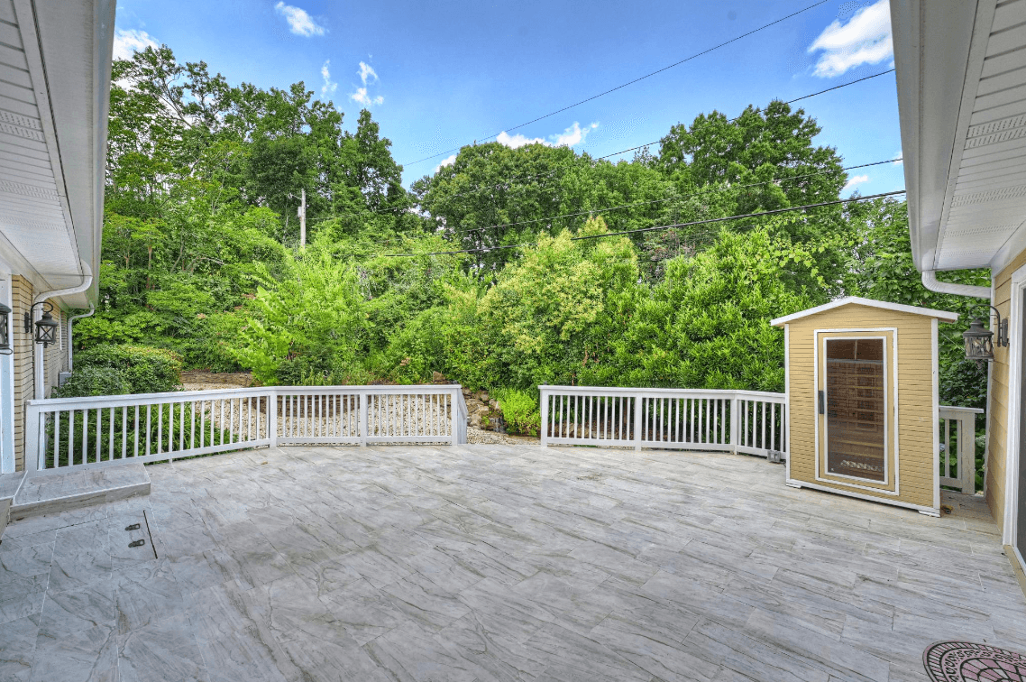Custom deck construction project A showcasing outdoor living space
