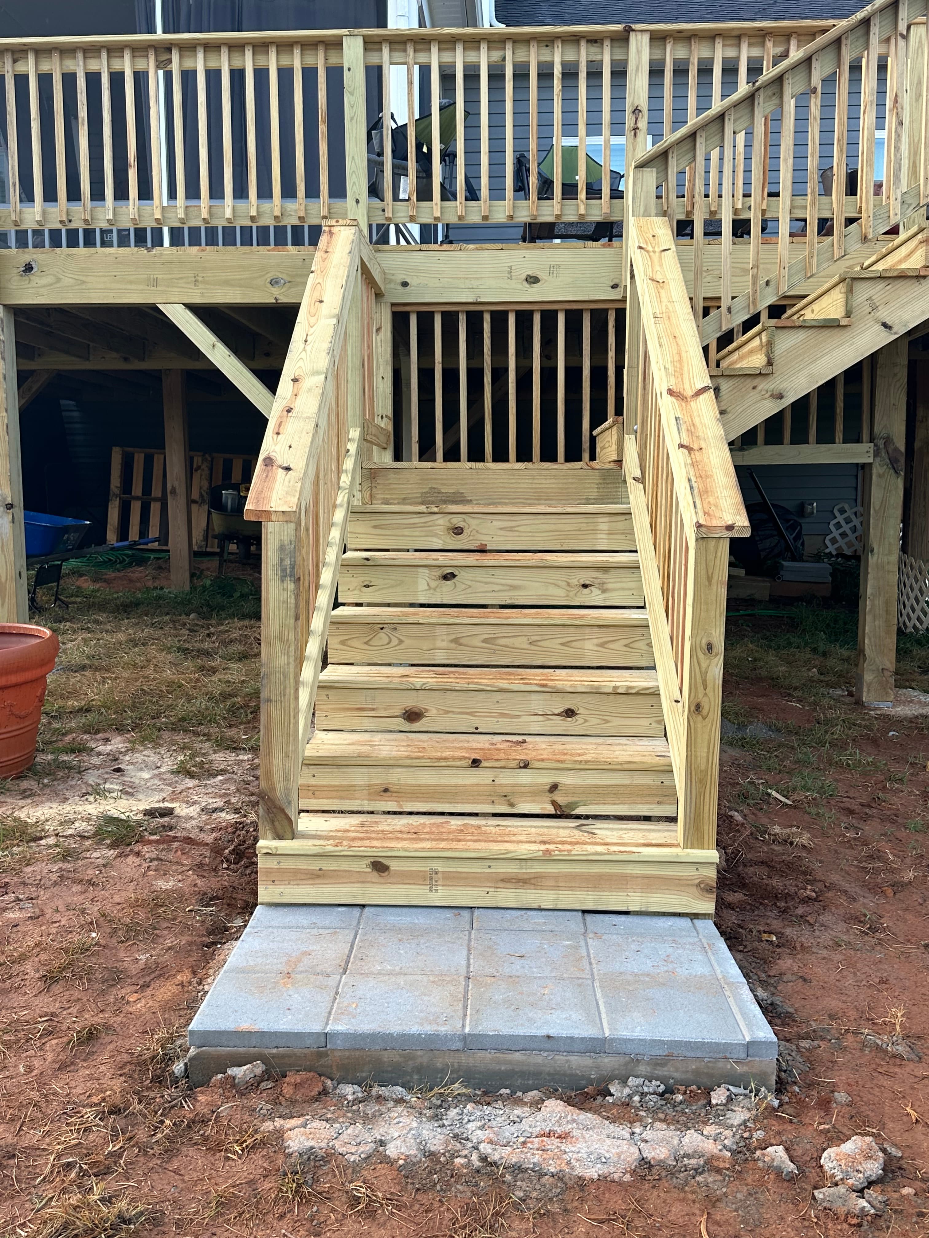 Deck construction project C - view 5 of outdoor deck installation