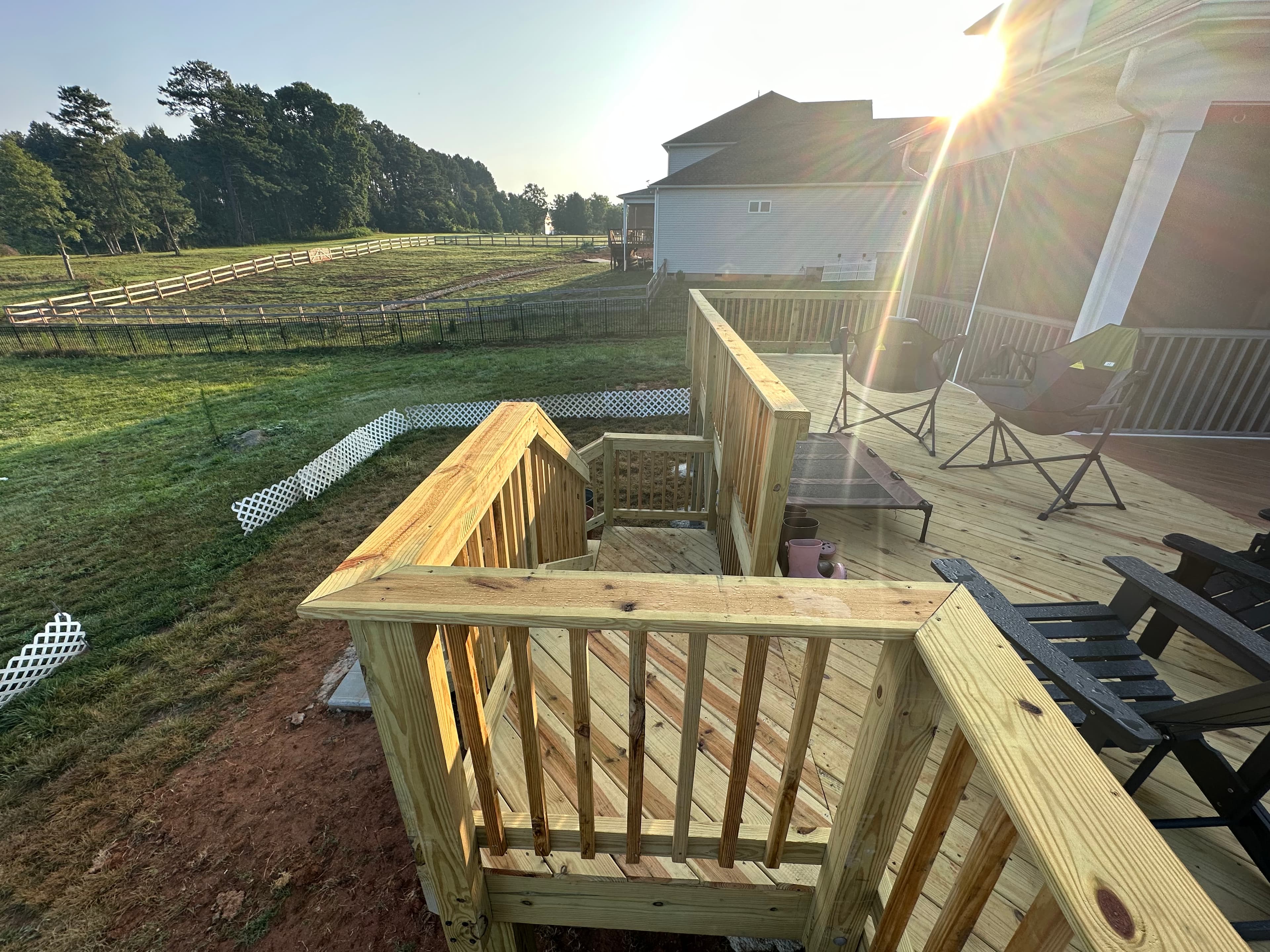 Deck construction project C - view 6 showing completed deck